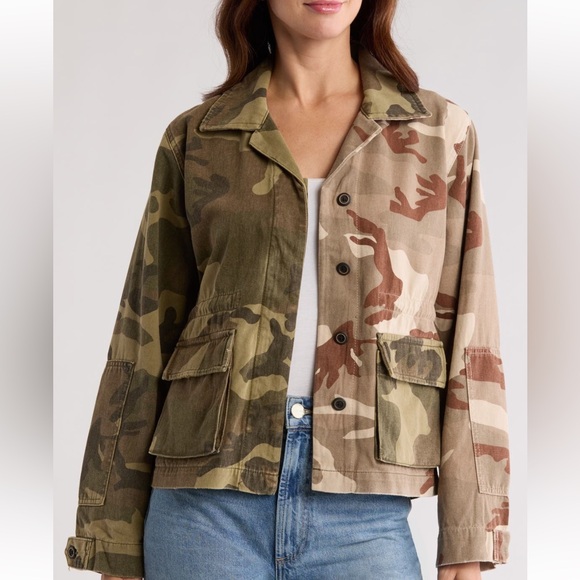 All Saints Jackets & Blazers - AllSaints NWT Finch Camo Button Close 100% Cotton Jacket Size US 10
